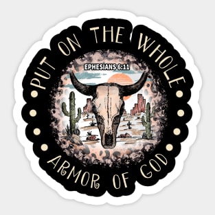 Put On The Whole Armor Of God Cactus Bull Desert Leopard Sticker